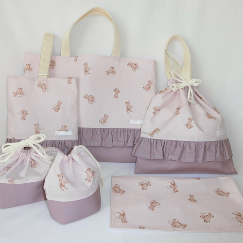 テディベア くま 2点セット レッスンバッグ 上履き袋 入園入学準備