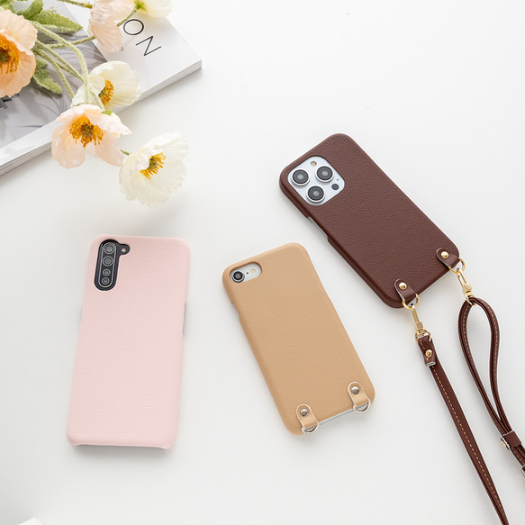 スマホケース 多機種対応 【 まるっと PUレザー 】 スマホショルダー