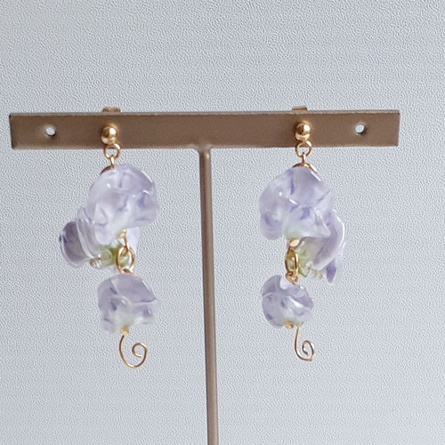 スイートピーのピアス（イヤリング）＊パープル＊ ピアス