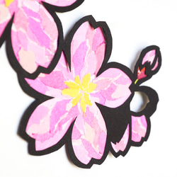 【ちぎり絵】「映(はえる)」　ノウゼンカズラ　ハンドメイド　(P 10)　彩りを ちぎり絵】「映(はえる)」 ノウゼンカズラ ハンドメイド (P 10