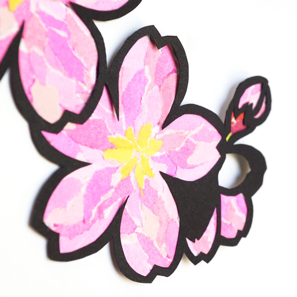 切り絵×ちぎり絵】Kai-ka -桜- 原画アート アートフラワー 紙の 切り絵×ちぎり絵】Kai-ka -桜- 原画アート アートフラワー 紙の