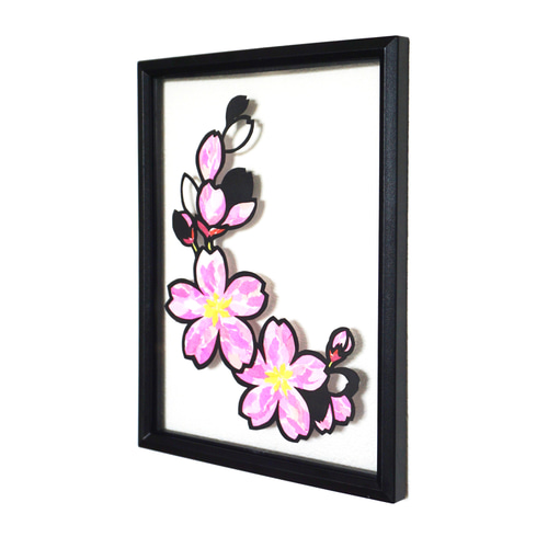 切り絵×ちぎり絵】Kai-ka -桜- 原画アート アートフラワー 紙の 切り絵×ちぎり絵】Kai-ka -桜- 原画アート アートフラワー 紙の
