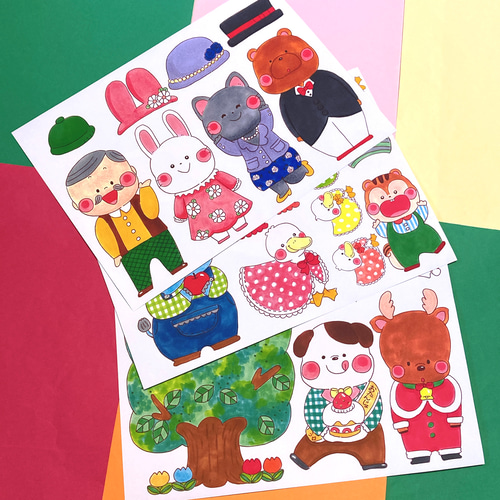 帽子屋さんのイラストシート だれの帽子？ クイズ 知育玩具