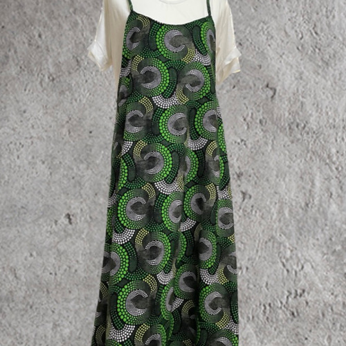 アフリカ布　ワンピース　アフリカンワンピース アフリカ布 アフリカン ワンピース カラフルリーブス ワンピース