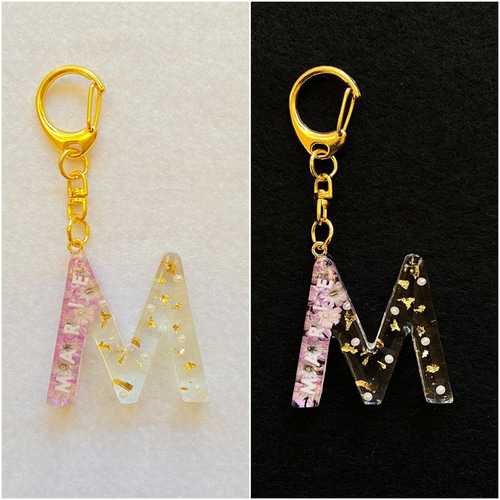 ☆新作☆お名前入り☺︎かすみ草のイニシャルキーホルダー その他雑貨