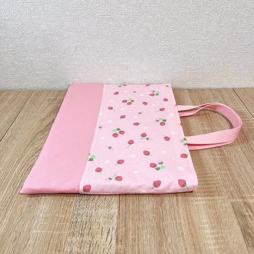 ハンドメイド 入園入学6点セット レッスンバッグセット いちご柄 ピンク系 オンライン ショップハンドメイド・手芸 - 入学入園6点セット