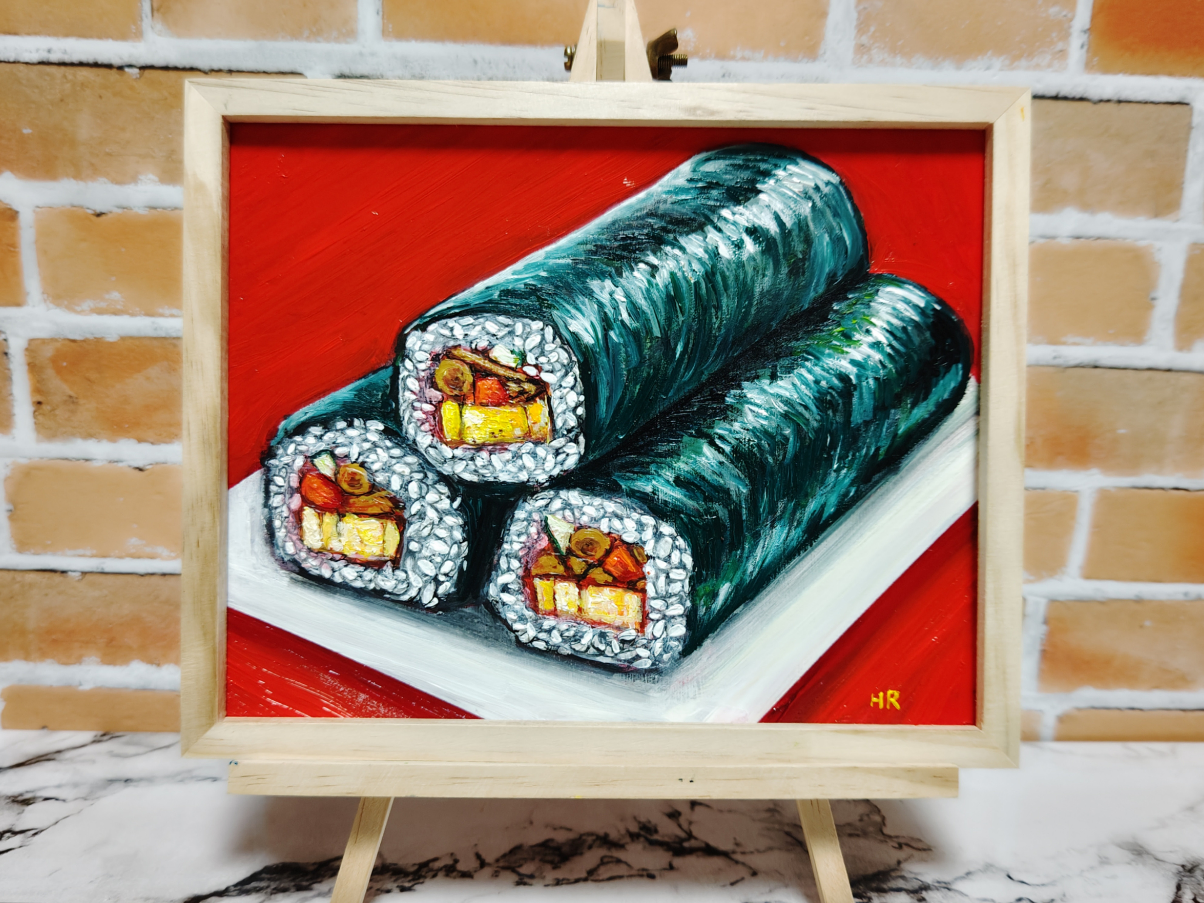油絵 絵画【恵方巻】 絵画【恵方巻】 油絵