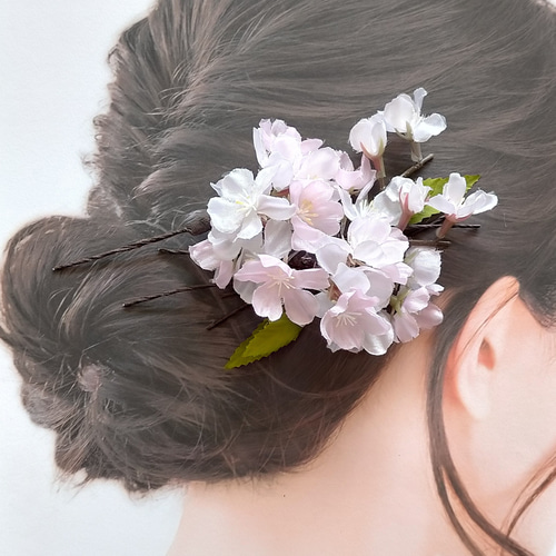 H191】髪飾り ヘッドパーツ ヘアピン 受注制作 ウェディング 成人式 前 