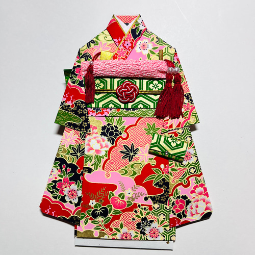 着物のお祝い袋504 ご祝儀袋 赤地 桜 紅葉 ご祝儀袋・袱紗（ふくさ