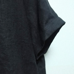 マシュマロ起毛リネン（黒）  ゆったり身幅の重ね着用ワンピース 5枚目の画像
