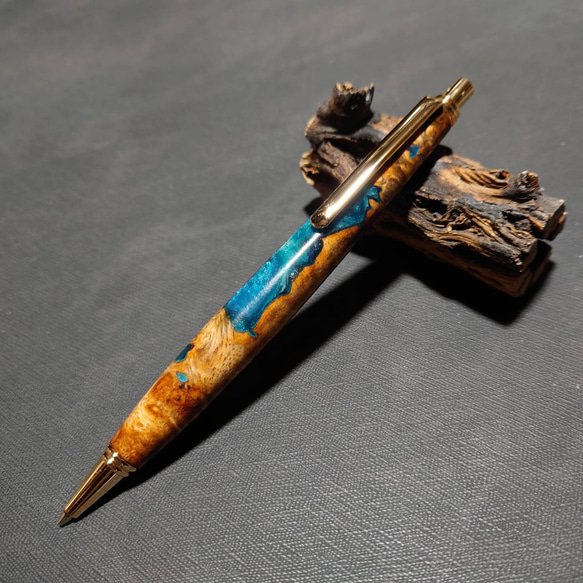 花梨瘤×レジン　セット 花梨瘤 ウッドレジンシャープペンシル【送料・ギフトボックス無料