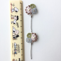 280◇balloon◇ピンク.刺繍ピアス.刺繍イヤリング.刺繍アクセサリー.ボールチェーン 4枚目の画像