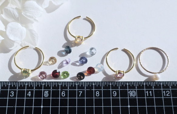 *:.｡選べる13color｡.:*【送料無料】✴5mm stone18kgpRing【11〜15号推奨】 13枚目の画像