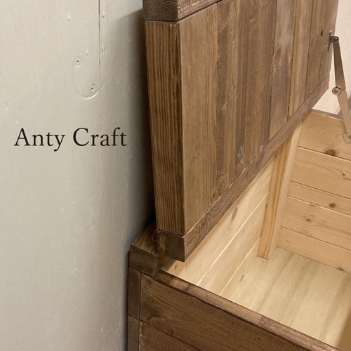 サイズオーダー可】【引取可能】コンパクトな収納ベンチ（天蓋1体型