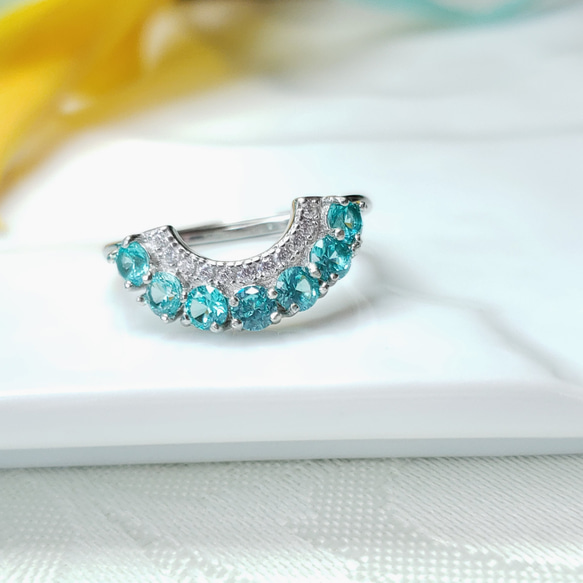 可愛い色のパライバトルマリン フリーサイズリング 【公式通販】