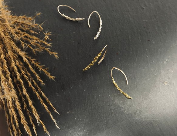 穂　ピアス -フックタイプ〈Silver〉 4枚目の画像