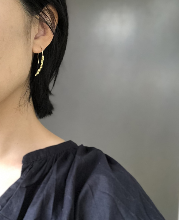 穂　ピアス -フックタイプ〈Silver〉 3枚目の画像