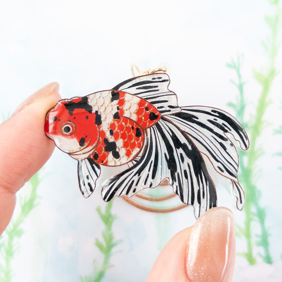 金魚(東錦)＊片耳ピアス/イヤリング 8枚目の画像