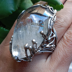 白水晶手工銀戒 純銀戒指 ~ 「啟程」 ~Clear Quartz Silver Ring 第16張的照片