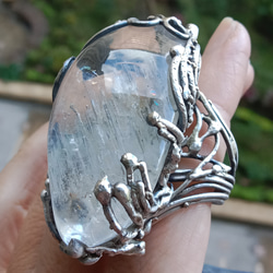 白水晶手工銀戒 純銀戒指 ~ 「啟程」 ~Clear Quartz Silver Ring 第7張的照片