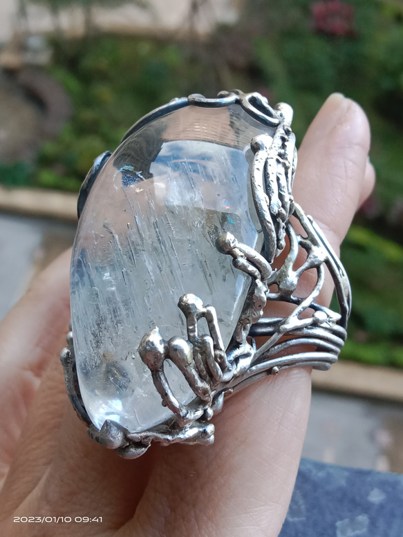 白水晶手工銀戒 純銀戒指 ~ 「啟程」 ~Clear Quartz Silver Ring 第7張的照片