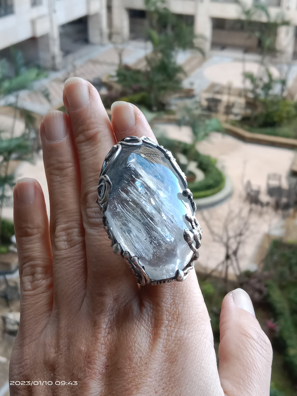 白水晶手工銀戒 純銀戒指 ~ 「啟程」 ~Clear Quartz Silver Ring 第5張的照片