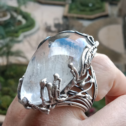 白水晶手工銀戒 純銀戒指 ~ 「啟程」 ~Clear Quartz Silver Ring 第20張的照片