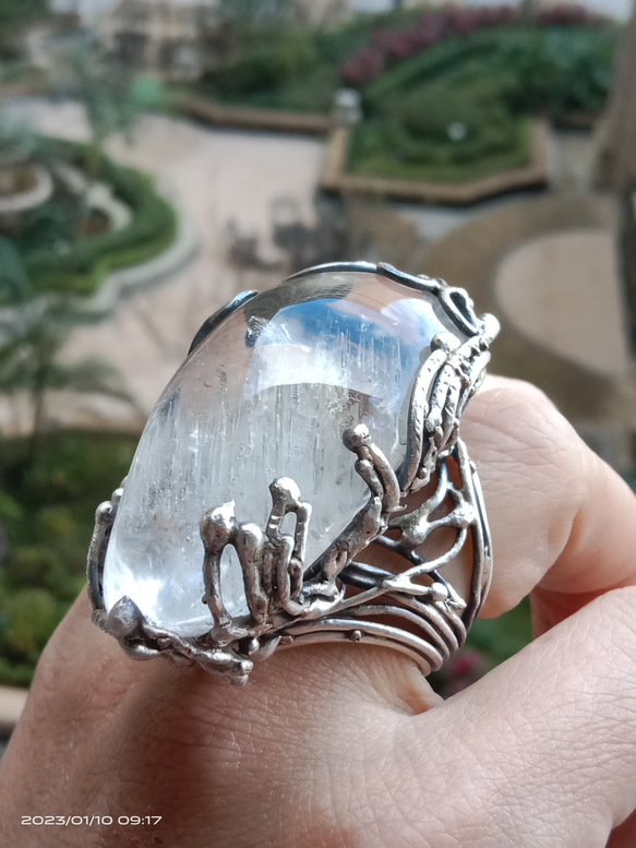 白水晶手工銀戒 純銀戒指 ~ 「啟程」 ~Clear Quartz Silver Ring 第20張的照片