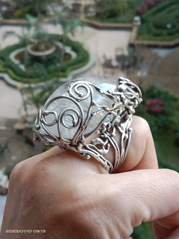 白水晶手工銀戒 純銀戒指 ~ 「啟程」 ~Clear Quartz Silver Ring 第12張的照片