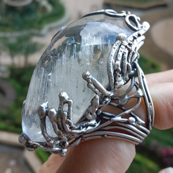 白水晶手工銀戒 純銀戒指 ~ 「啟程」 ~Clear Quartz Silver Ring 第4張的照片