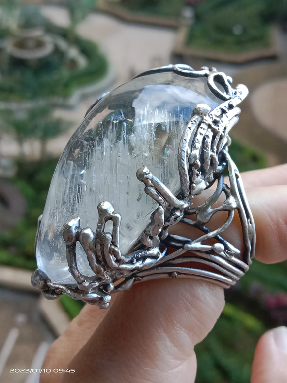 白水晶手工銀戒 純銀戒指 ~ 「啟程」 ~Clear Quartz Silver Ring 第4張的照片