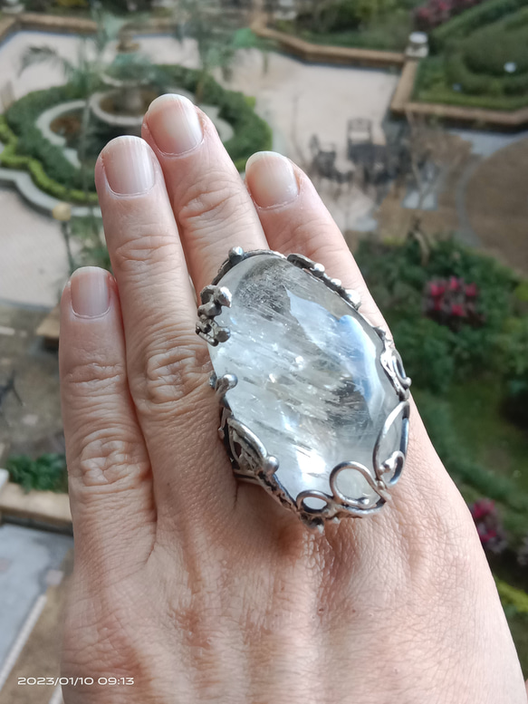 白水晶手工銀戒 純銀戒指 ~ 「啟程」 ~Clear Quartz Silver Ring 第19張的照片