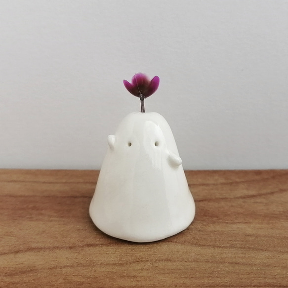 陶器のおばけ(中)〔87g〕｜置物 陶芸 陶器 一輪挿し 造花 その他置物