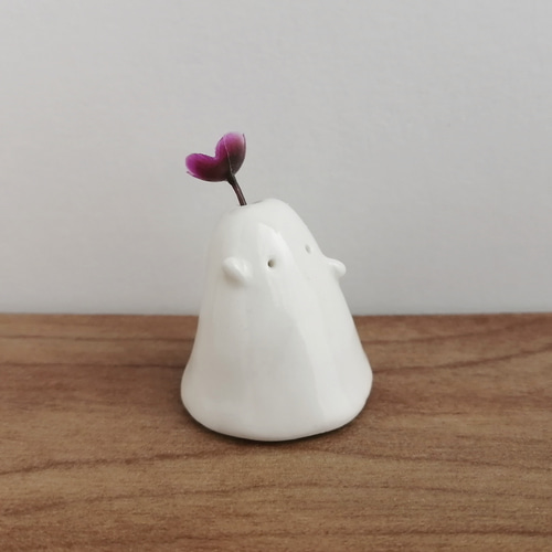 陶器のおばけ(中)〔87g〕｜置物 陶芸 陶器 一輪挿し 造花 その他置物