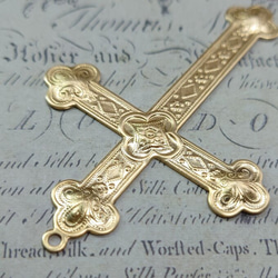 BEHOLD− クロス 1個 真鍮製 十字架 キリスト教 ヴィクトリアン アメリカ製 スタンピング ヴィンテージ風 3枚目の画像