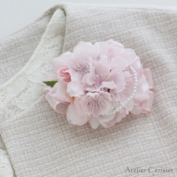 桜・さくら・サクラ パール付 2WAY コサージュ#65【入学式 卒業式 セレモニーコーデ】 2枚目の画像