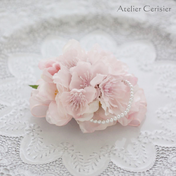 桜・さくら・サクラ パール付 2WAY コサージュ#65【入学式 卒業式 セレモニーコーデ】 3枚目の画像