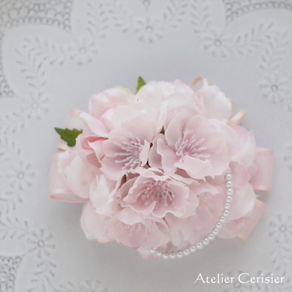 桜・さくら・サクラ パール付 2WAY コサージュ#65【入学式 卒業式 セレモニーコーデ】 1枚目の画像