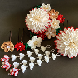 Saki様オーダー品 つまみ細工の髪飾り かんざし 百福堂momofukudou