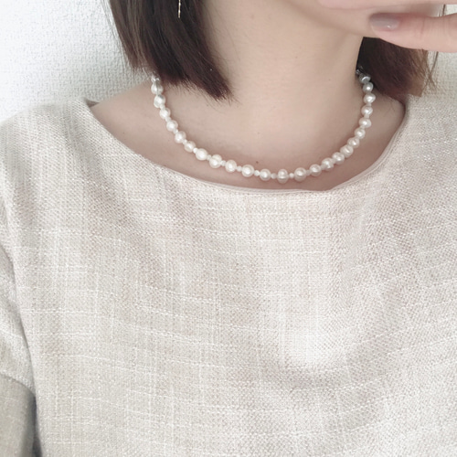 淡水パール×マザーオブパール一連のネックレス ネックレス 淡水パール×マザーオブパール一連のネックレス ネックレス