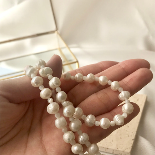 淡水パール×マザーオブパール一連のネックレス ネックレス 淡水パール×マザーオブパール一連のネックレス ネックレス