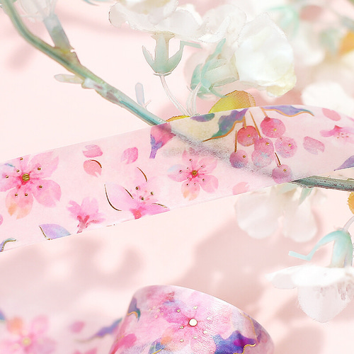 【 バラ売り可　箔押し 桜 】 BGM  マスキングテープ マスキングテープ】箔押し 2025年桜限定 20mm×5m - BGM ONLINE SHOP
