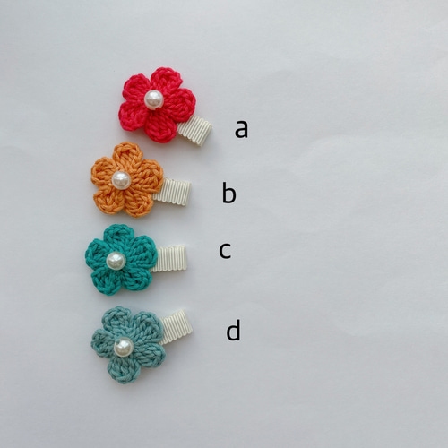 パールフラワーベビーキッズヘアクリップヘアゴムヘアピン パールつき