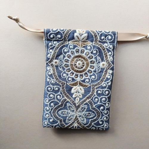 インド刺繍リボン　巾着 インド刺繍リボン 巾着バッグ 巾着バッグ ekopeto 通販 17825986