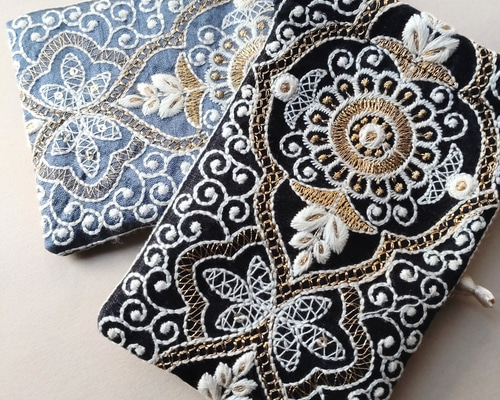 インド刺繍リボンのミニ巾着2 巾着袋 涼 通販 15295370｜Creema