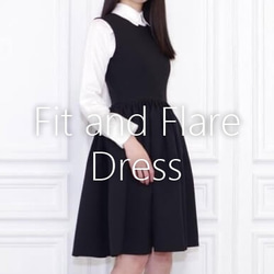 [パターンオーダー] Black Fit and Flare Dress [袖なし] 1枚目の画像