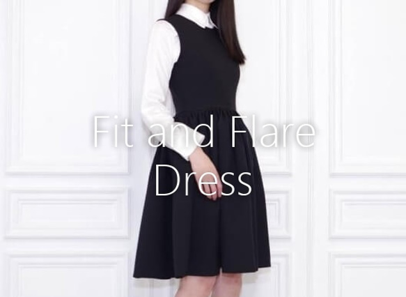 [パターンオーダー] Black Fit and Flare Dress [袖なし] 1枚目の画像