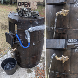 ウイスキー樽 の立水栓 オープン&クローズ看板 アメリカンヴィンテージな家 #ガレージシンク  #店舗什器 #ガレージ 3枚目の画像