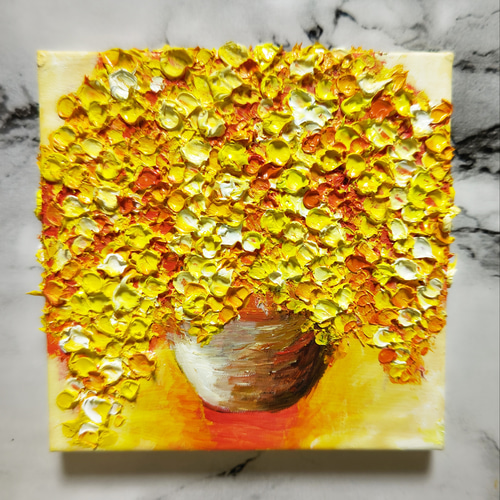 油絵 絵画 アートパネル【ミモザ】 油絵 インテリアアートパネル【ミモザ】 絵画 HR 通販
