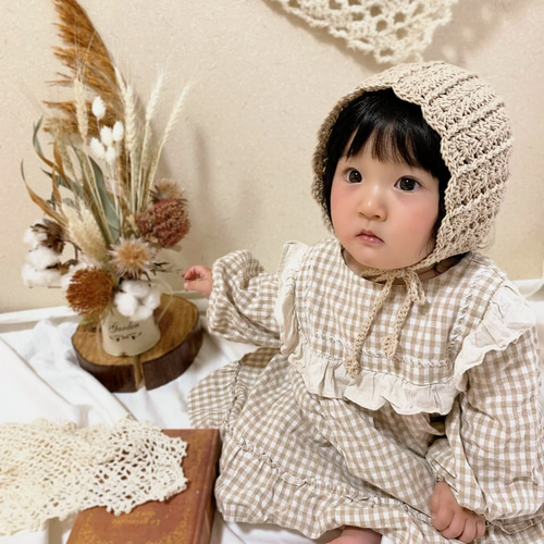 ベビーボンネット＊オーガニックコットン 帽子(ベビー・キッズ) Fuwan